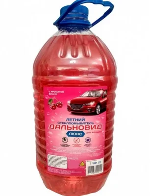 Жидкость стеклоомывателя летняя 5л - летняя, готовая к применению, с ароматом вишни DALNOVID-LUX ОМ5 RED