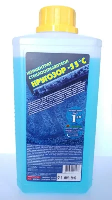Жидкость стеклоомывателя зимняя 1л - зимняя, концентрат -55С, на основе этилового спирта Krugozor OM-55/1