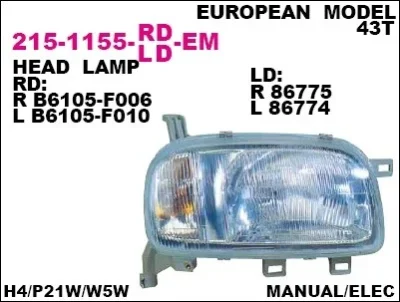 Фара DEPO 215-1155R-LD-EM