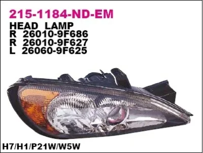 Основная фара DEPO 215-1184L-ND-EM