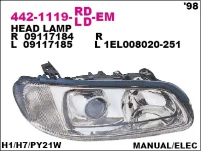 Основная фара DEPO 442-1119L-LD-EM