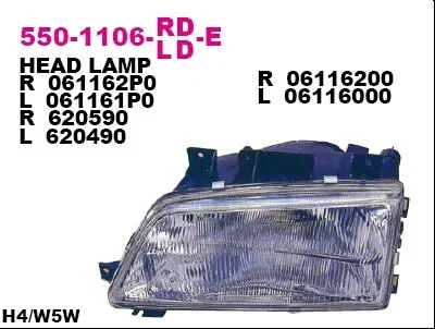 Основная фара DEPO 550-1106L-LD-E