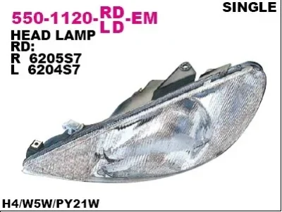 Основная фара DEPO 550-1120R-LD-EM