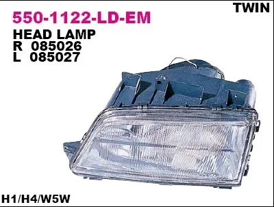 Основная фара DEPO 550-1122L-LD-EM