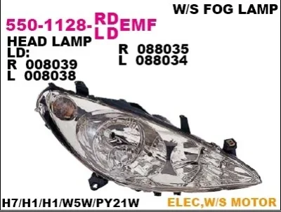 Основная фара DEPO 550-1128L-LDEMF