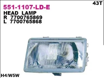 Основная фара DEPO 551-1107L-LD-E