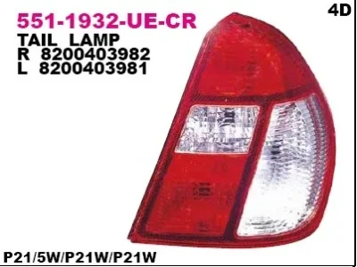 Задний фонарь DEPO 551-1932R-UE-CR