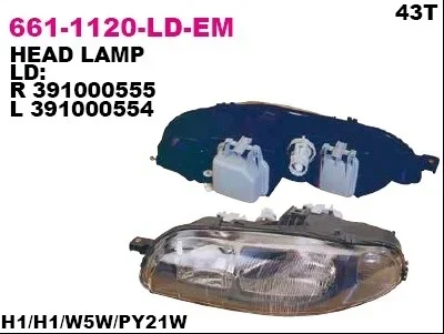 Основная фара DEPO 661-1120R-LD-EM