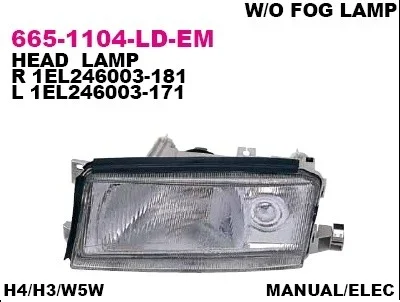 Основная фара DEPO 665-1104R-LD-EM