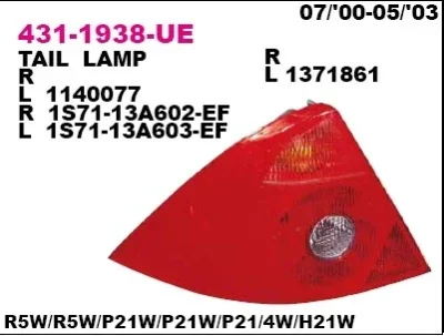 Задний фонарь DEPO 431-1938L-UE