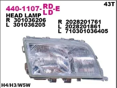 Основная фара DEPO 440-1107R-LD-E