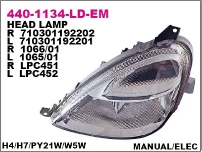 Основная фара DEPO 440-1134R-LD-EM