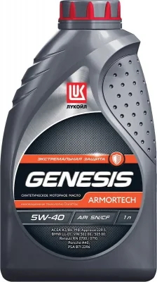 Моторное масло 5W40 синтетическое Genesis Armortech 1 л LUKOIL 3148670