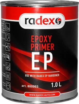 Грунт эпоксидный EP, обладает сильными антикоррозионными свойствами, отличной адгезией. VOC 540 г/л/ Cмешивается с EP отвердителем RAD800100, 1 л RADEX RAD800003