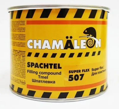 Шпатлевка Super Flex: для пластиков черная (отвердитель в комплекте), 1 кг CHAMALEON 15075