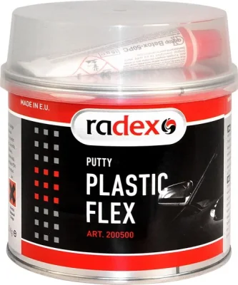 Шпатлевка высокая эластичность, благодаря наличию экстра-пластификатора, высокая адгезия к большинству пластиков, хорошее прилипание к полипропилену, 0,5 кг RADEX RAD200500