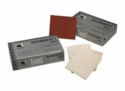 Лист абразивный P320, 115мм Х 140мм на поролоне, серия RHYNOSOFT (латексная бумага, пылеотталкив. покрытие) для обработки лаков, грунтов, шпатлевок по-сухому, 1 шт INDASA 29514