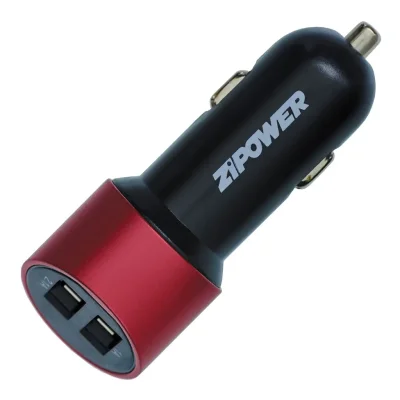 Универсальное автомобильное зарядное устройство, напряжение 12В, 2 USB порта: 1 и 2.1А ZIPOWER PM6659