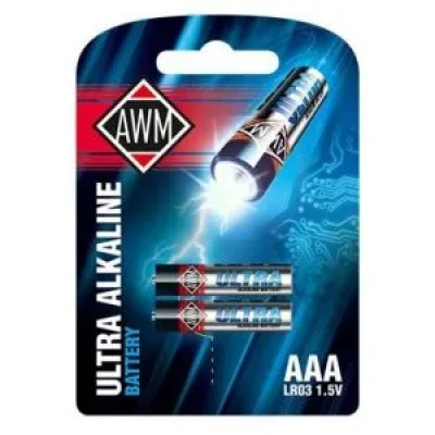 Мизинчиковые щелочные батарейки AWM AAA LR03 1,5V блистер (2шт) FELIX 411090002
