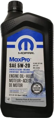 Масло моторное синтетическое 946мл - 5W20 MaxPro (GF-6A, API-SP, MS-6395) CHRYSLER 68518202AA