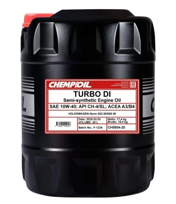 20л Turbo DI 10w-40 CH-4/SL 10.22г. CHEMPIOIL CH9504-20