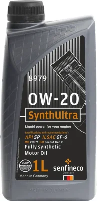 Масло моторное SynthUltra 0W-20 API SP GF-6, бут.1 л. SENFINECO 8979