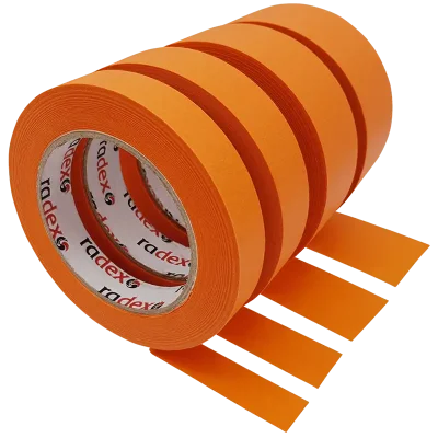 Лента малярная, 19мм х 50м цвет: Оранжевая, 80 С (1 х 64) RADEX RAD370001
