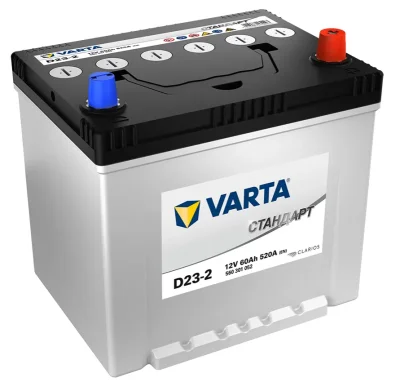 Аккумуляторная батарея СТАНДАРТ (12V 60Ah 520A) VARTA 560301052