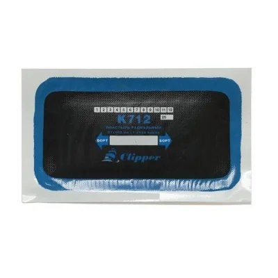 Пластырь радиальный кордовый с синим адгезивным слоем, 65*115мм (1 слой корда) (упак 10шт.) CLIPPER CLIPK712A