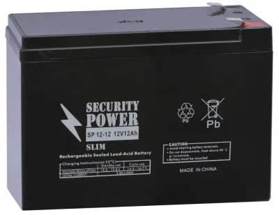 12V-12Ah (151*65*110) Slim Security Power SP 12-12 SLIM