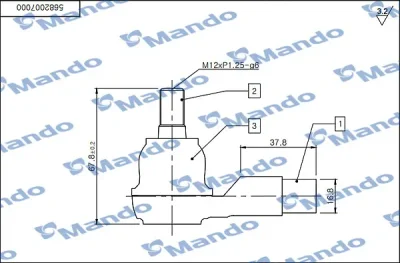 Наконечник поперечной рулевой тяги MANDO DSA020509