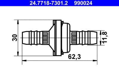 Клапан, вакуумный провод ATE 24.7718-7301.2