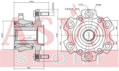 Ступица колеса ASVA MTWH-V97R