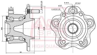 Ступица колеса ASVA NSWH-J32MR