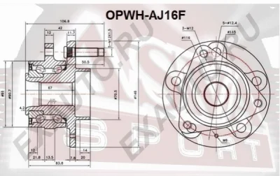 Ступица колеса ASVA OPWH-AJ16F