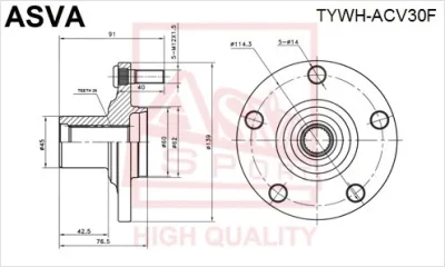 Ступица колеса ASVA TYWH-ACV30F