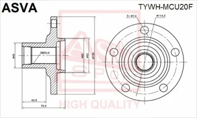 Ступица колеса ASVA TYWH-MCU20F