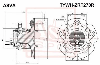 Ступица колеса ASVA TYWH-ZRT270R