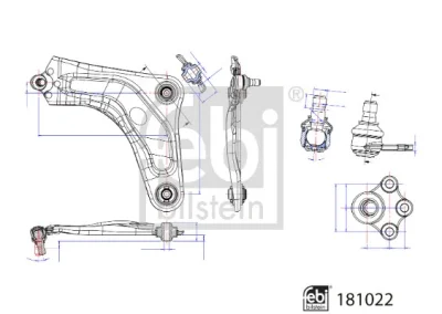 181022 FEBI Рычаг независимой подвески колеса, подвеска колеса