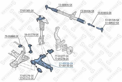 57-00133-SX STELLOX Рычаг независимой подвески колеса, подвеска колеса