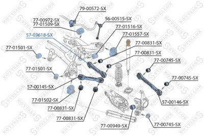 Рычаг независимой подвески колеса, подвеска колеса STELLOX 57-03618-SX