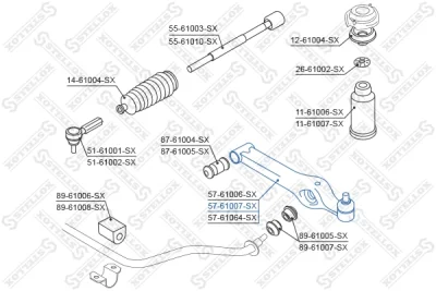 Рычаг независимой подвески колеса, подвеска колеса STELLOX 57-61007-SX