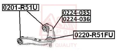 0224-036 ASVA Рычаг независимой подвески колеса, подвеска колеса