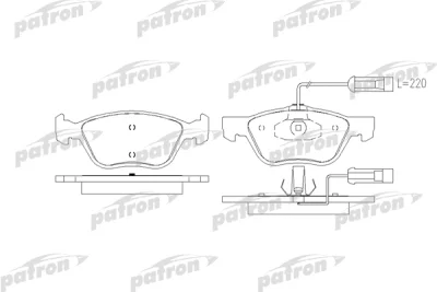 PBP1052 PATRON Комплект тормозных колодок, дисковый тормоз