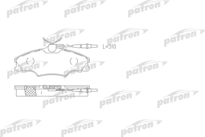 Комплект тормозных колодок, дисковый тормоз PATRON PBP1062
