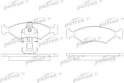 Комплект тормозных колодок, дисковый тормоз PATRON PBP1081