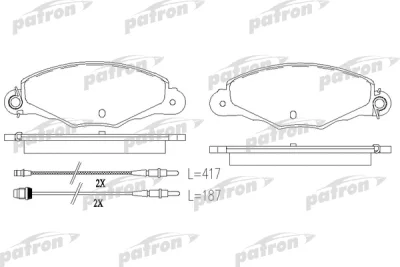 PBP1114 PATRON Комплект тормозных колодок, дисковый тормоз