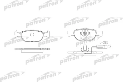 PBP1160 PATRON Комплект тормозных колодок, дисковый тормоз