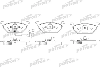 PBP1398 PATRON Комплект тормозных колодок, дисковый тормоз