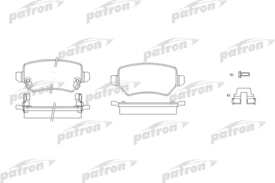 Комплект тормозных колодок, дисковый тормоз PATRON PBP1521